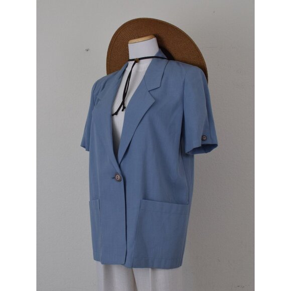 Vintage 90s Blue Lightweight Blazer by Sag Harbor size 10P - Picture 9 of 9